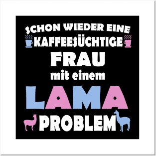 Lama Kaffee Frau Alpaka Geschenkidee Posters and Art